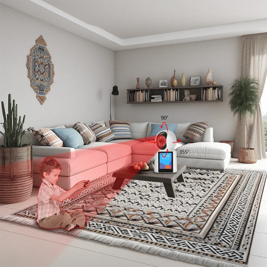 NEW Arrivals 2MP Wi-Fi PTZ Screen Baby Elderly Monitor Wireless ICSEE Emergency Button Call AI Detection Night Vision Security Camera Newborn Remote Control Monitoring Smart Cloud Home Security Supplies