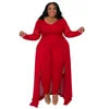 HEY BIG GIRLS... XL-5XL Plus Size Autumn Spring Women's Jumpsuits European and American Bright Diamond Long Sleeved Hot Diamond  Jumpsuit Curvy Ladies Casual Clothing Supplies