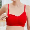 12 Colors S-4XL Plus Size  Non-Underwire Double Seamless Lactation Bra Postpartum Breast Feeding Underwear with Removable Breathable Breast Pad Women's Underwear
