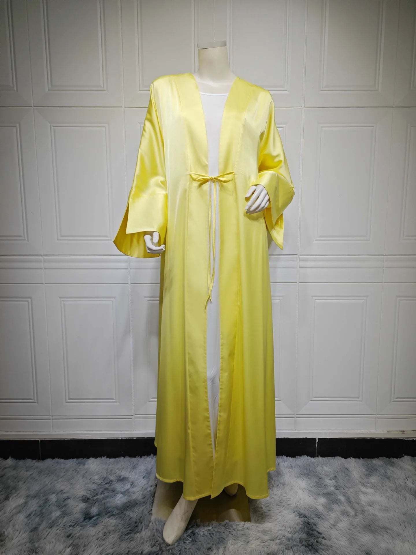 10 Colors S-2XL Plus Size Islamic Arabic Turkish Elegant Modest Breathable Dress Top Coat Eid Al-Adha Robe Islamic Clothing Kimono Open Abaya Dubai Prayer Ramadan Muslim Ladies Apparel Clothing Supplies