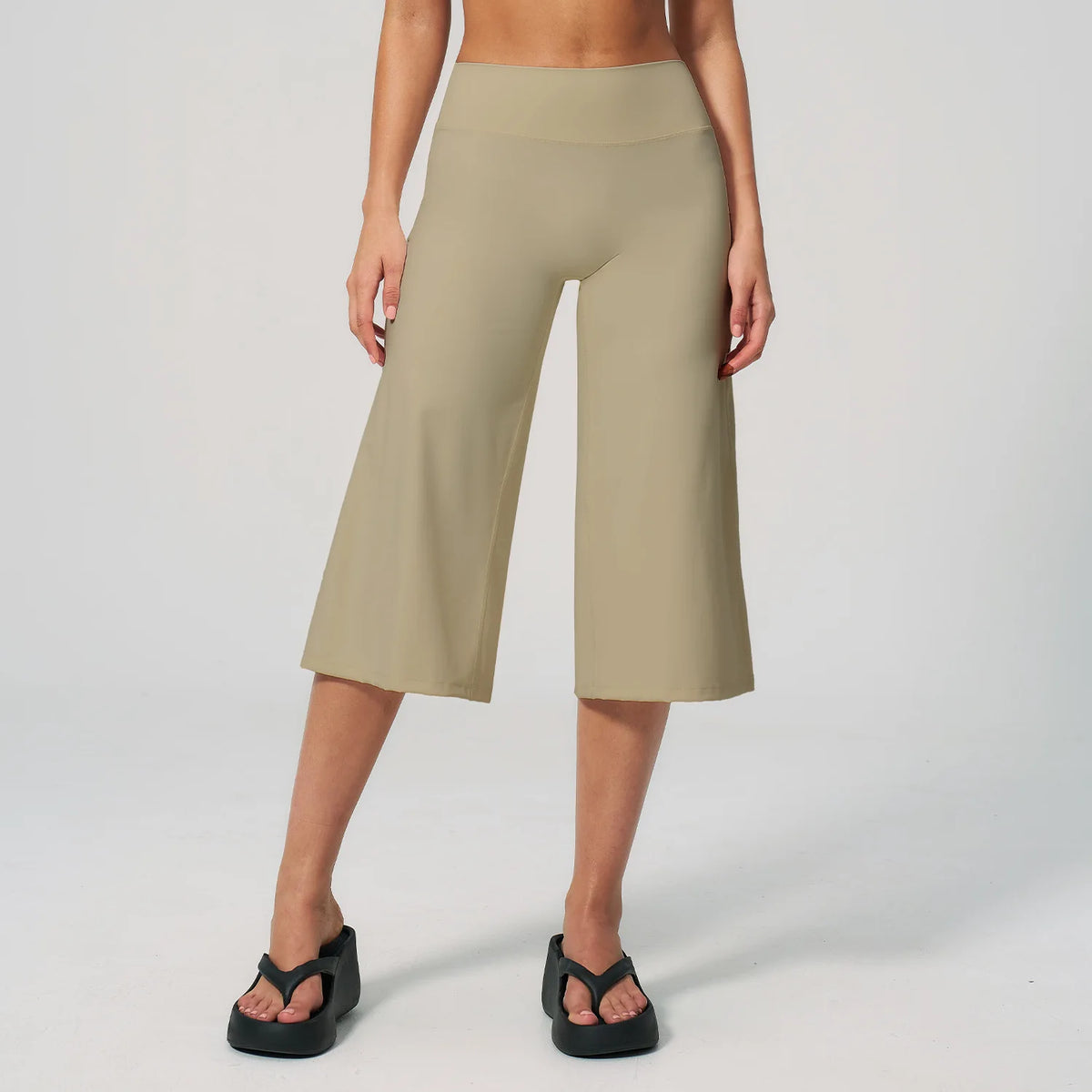 5 Colors S-XL Women's High Waisted Capri Pants Wide Leg Yoga Trousers Quick Dry Cropped Leggings Summer Athleisure Outdoor Running Gym Fitness Activewear Female Sports Apparel Accessories