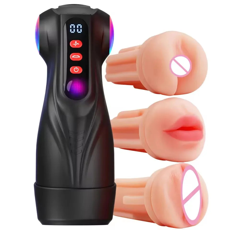 9 Stormy Vacuum Sucking + Vibration Modes Fully Automatic Male Masturbator Aircraft Cup Super Tight Vibrating Stimulator Features APP Control Interactive Masturbator Sex Toys Adults Sex Store Supplies