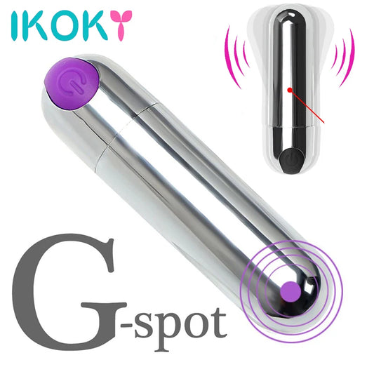 IKOKY Powerful 10 Speed Bullet Vibrator Sex Toys for Woman Strong Vibration G-spot Massager Mini Vibrators for Women USB Charge