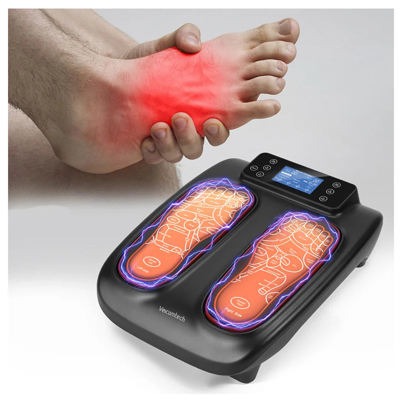 3 in 1  EMS Foot Stimulator Foot Heating Massager with Body Tens Patch Massage and Heating Waist Belt 99 Level Blood Circulation Arthritis Therapy Pain Relief Treatment Relaxation System Massage Health Care Supplies