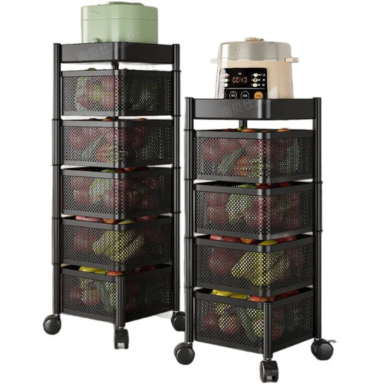 5 Layers New Modern Multifunctional Rectangle 316 Stainless Steel Kitchen Storage Cabinet Shelf Single Tier Home Organizer  Rack and Holder