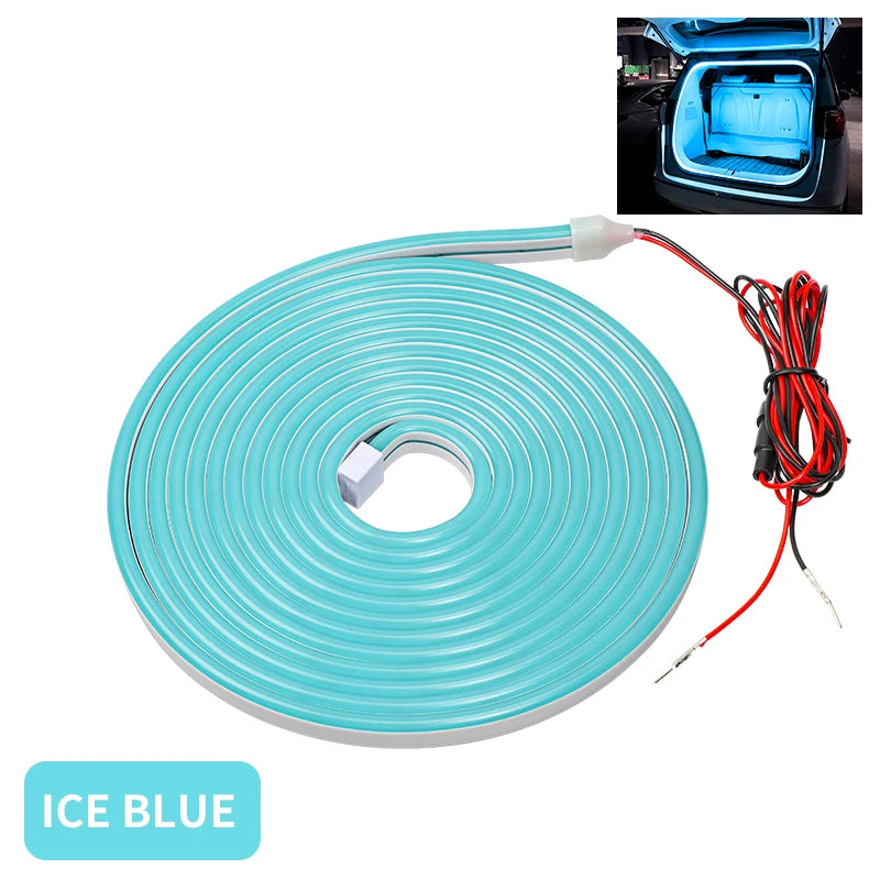 4M U Car Trunk Led Light Strip 6 Colors High-Brightness Trunk Ambient Lighting Flexible Silicone LED Light Strip for Auto Accessories