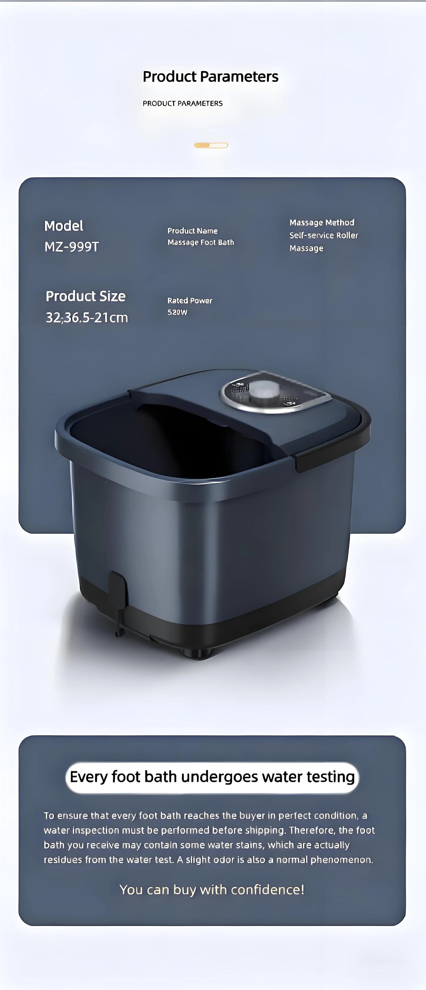 Household Electric Foot Bath Tub with 10 Auto Massage Rollers Constant Temperature Heating Deep Foot Spa Soak Massager