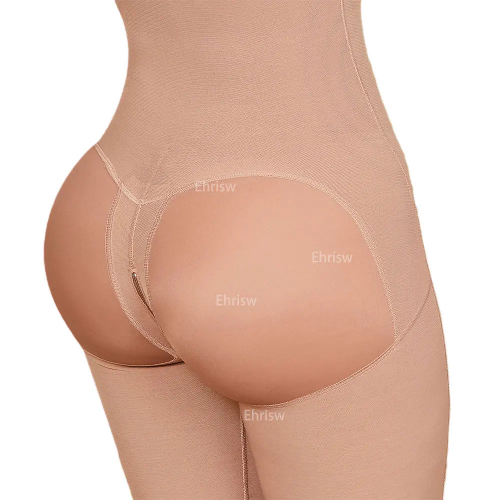 S-3XL Girdle Women Full Bodysuit Shapewear Butt Lift Post Surgery Compression Garment Firm Control Body Shaper With Sleeves Fajas Shapewear