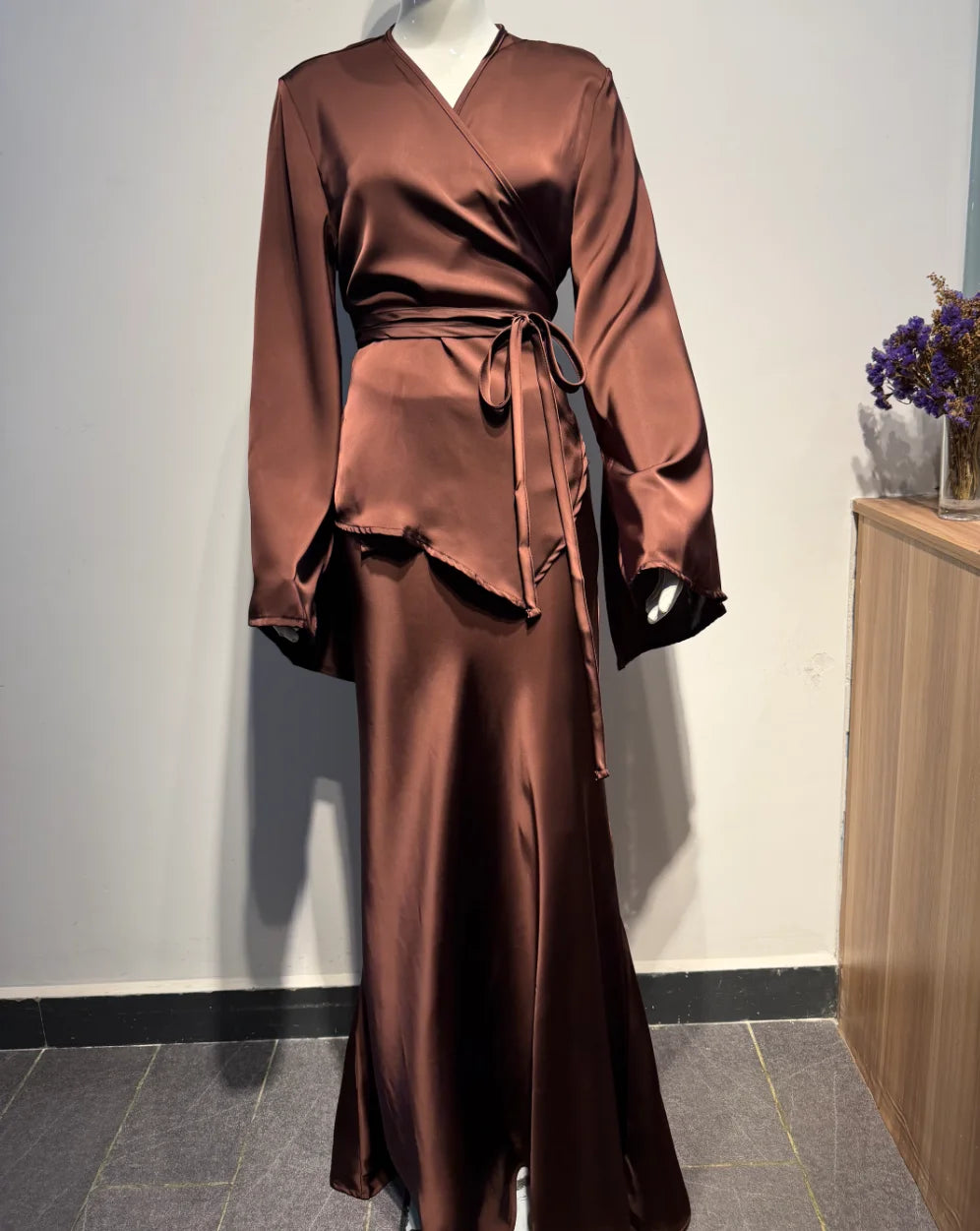 S-2XL Dark Blue/Brown Color Dubai Islamic Modest Breathable Elegant Professional Commuting  Slim Fit Abaya Dress Ramadan Formal Muslims Wedding Guest Birthday's Party Gown Muslims Apparel Clothing Women's Clothing Supplies