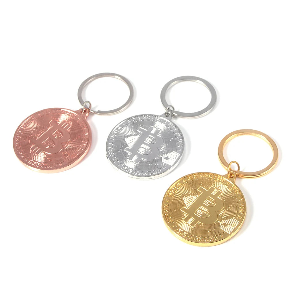 Newest Bitcoin Keychain Music Band Keyring Pendant Women and Men Jewelry Collection Gift