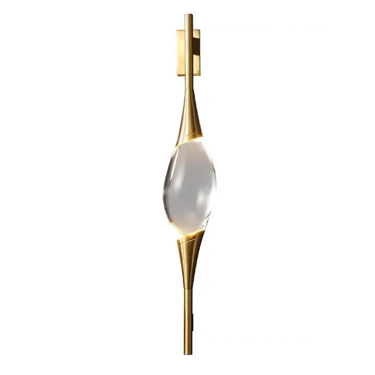 Villa Home Luxury K9 Crystal All Copper Wall Lamp Modern Simple Bedroom Bedside Bracket Light Decoration Hallway Art LED Wall Fitting Home Lighting Supplies