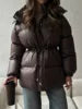 NEW Arrivals 4 Colors Women's Winter Waterproof Parka Mid-Length Soft Drawstring Waist Hooded Puffer Jacket  White Loose Warm Coat Snow Outerwear Jackets Women Winter Apparel Supplies.