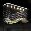 HOT SALE Villa Home Art Decoration Italian Design Duplex Personalized Customized Luxury Crystal Chandelier Bar Counter Hotel Stainless Steel Crystal Body Ceiling Lamp Luxury Rectangular Ceiling Lamps