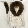 BEST PRICE 15 Colors European High End Winter Hoodie Warm Midi Length Large Real Natural Silver Red Fox Fur Thick Bubble Coats Down Coat Snow Outerwear Parkas Jackets Women Winter Apparel Supplies