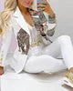 Boutique Gala HOT SALE 2 PCS Set 12 Colors S-2XL Autumn Spring Office Lady Long Sleeve Luxury Women Suits Formal Blazer Business Dinner Evening Party Prom Pants + Jackets Set Ladies Luxury Clothing Supplies