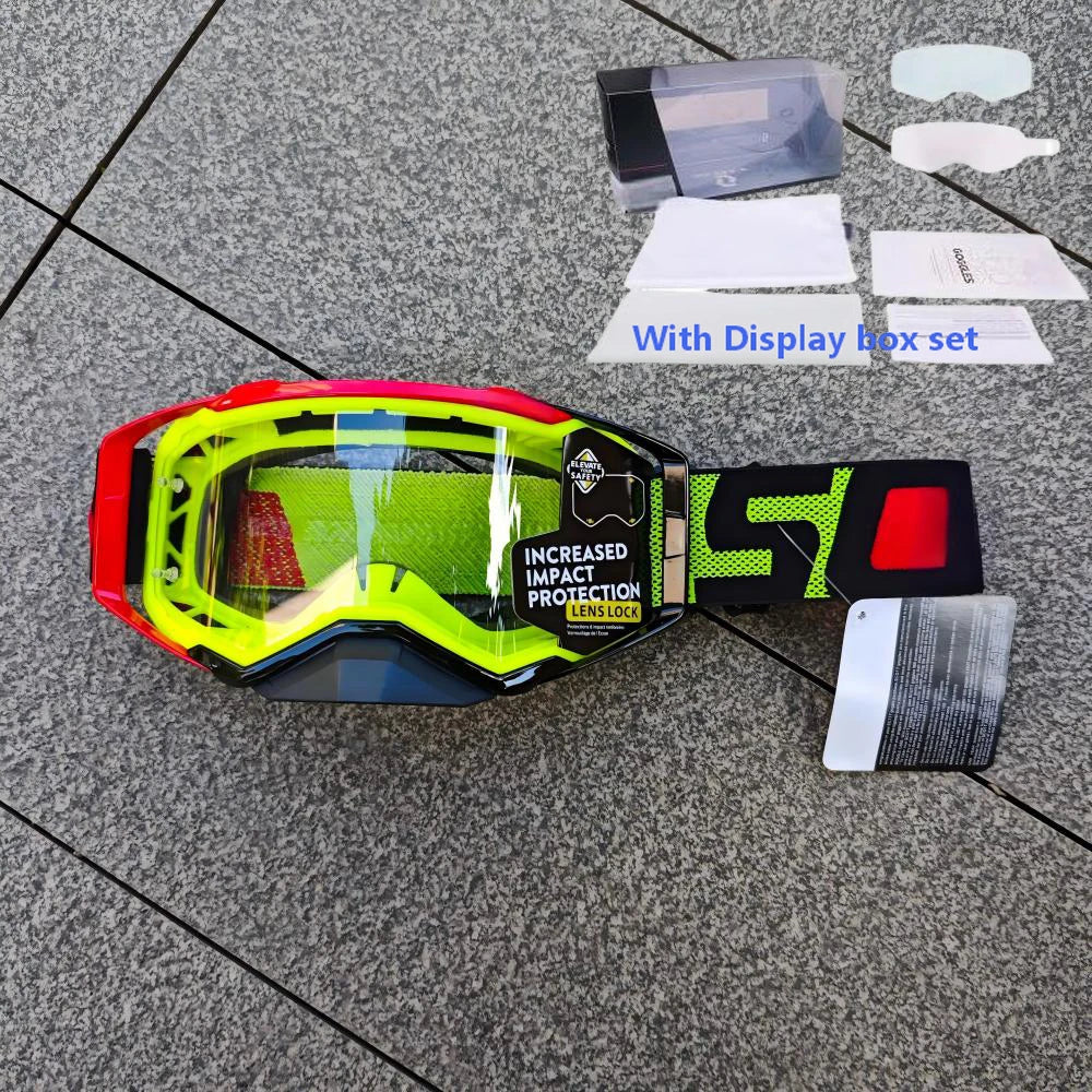 NEW American Motocross Motorcycle Top Quality Professional Goggles Halley Riding Eyewear Windproof Sports Glasses with Display Box Set