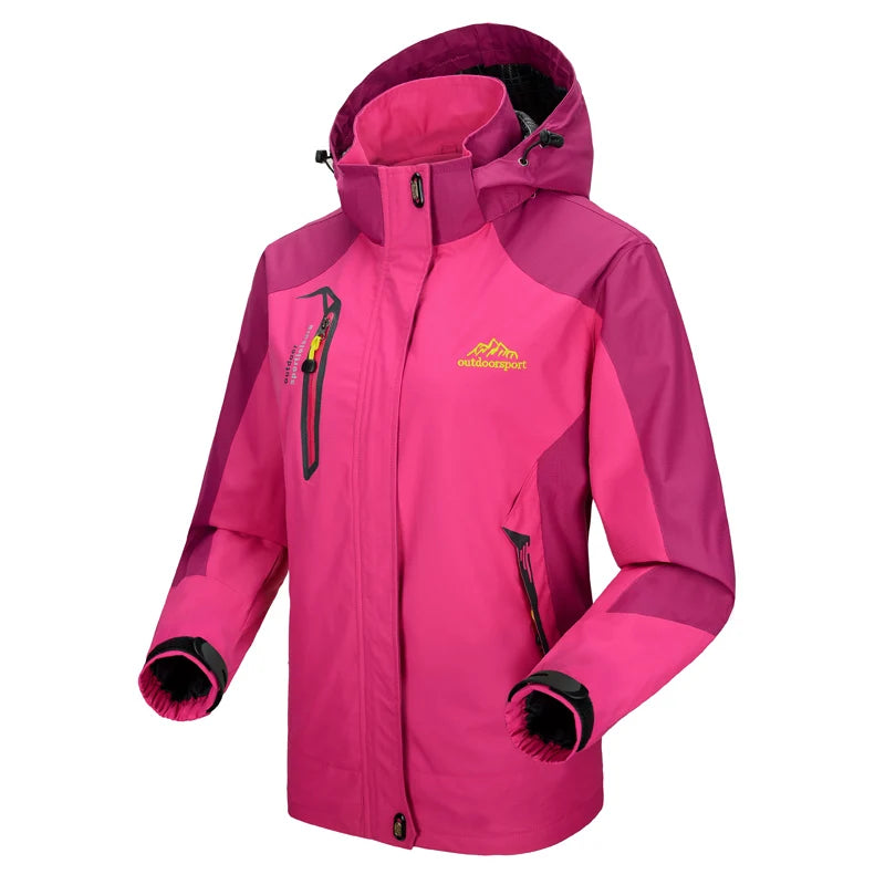 Camping Hiking Jacket Women Autumn Outdoor Sports Coats Climbing Trekking Windbreaker Travel Waterproof Purple Rosy