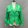 Boutique Gala HOT SALE Green/(Few Units Left) White/Black Color M-2XL Autumn Spring  Women's Real Genuine Leather Jacket Sexy Leather Blazer Evening Party Coat Ladies Luxury Apparel Supplies