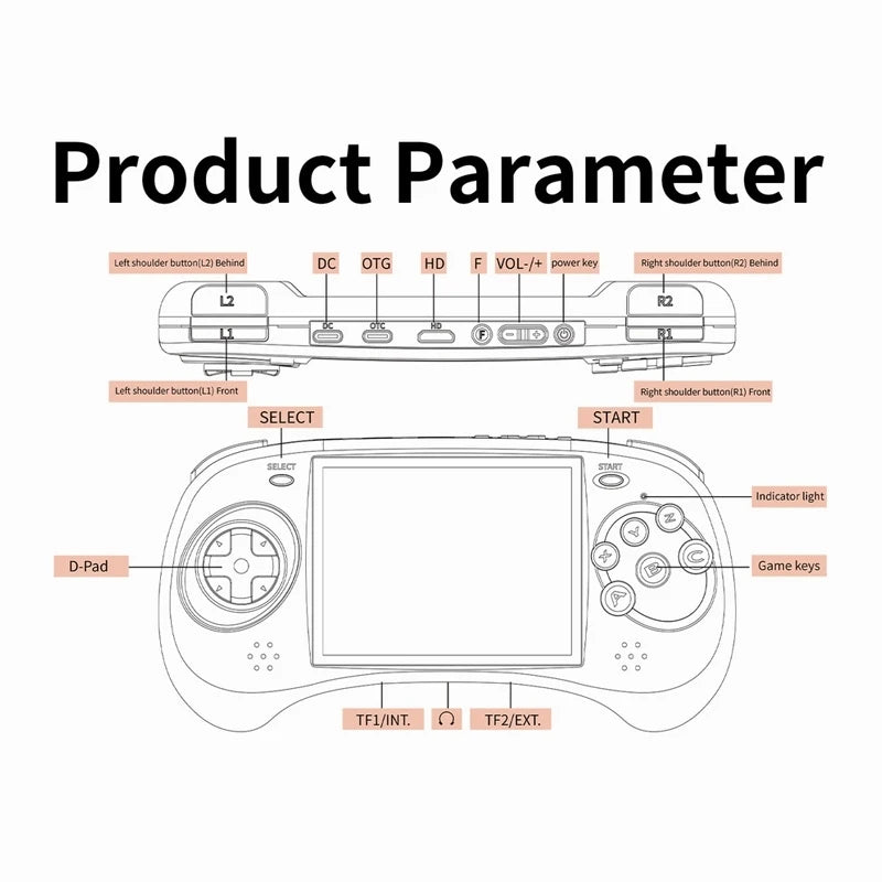 New Arrival  RG ARC-D Multi Languages Handheld Game Console 4-Inch IPS Touch Screen Linux / Android 11 System Portable Video Arcade 128G Computer Gaming Supplies