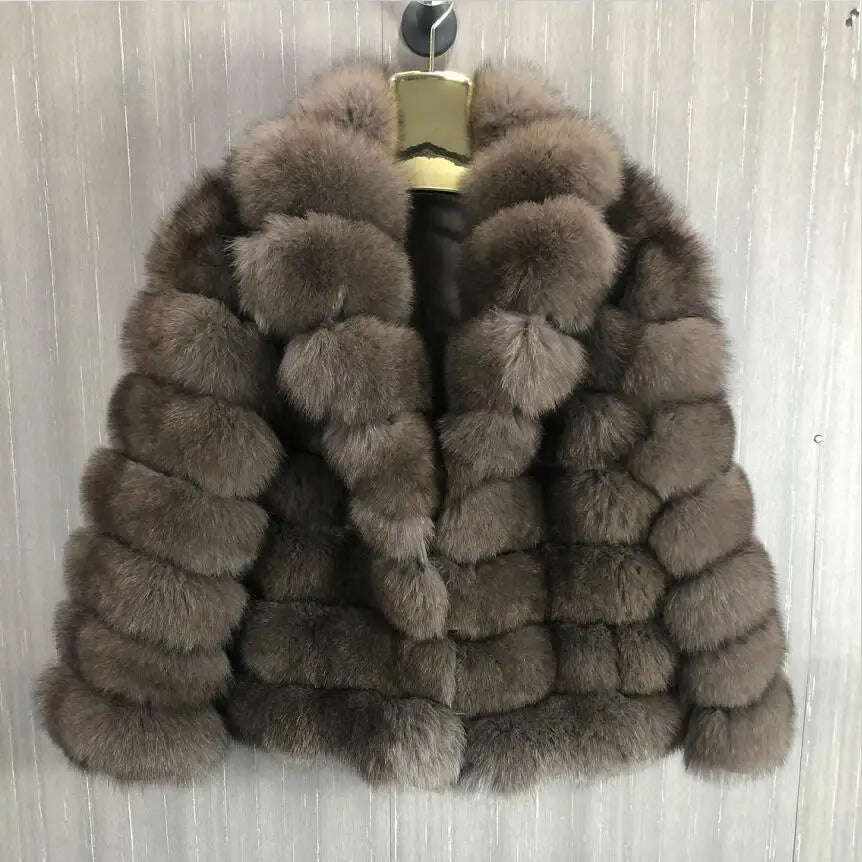 8 Colors S(45-55Kg)- 6XL(100Kg-110Kg) Plus Size Women's Real Fox Fur Coat Detachable Transform Jacket Removable Vest Thick Warm Solid Fur Ladies Luxury Fashion