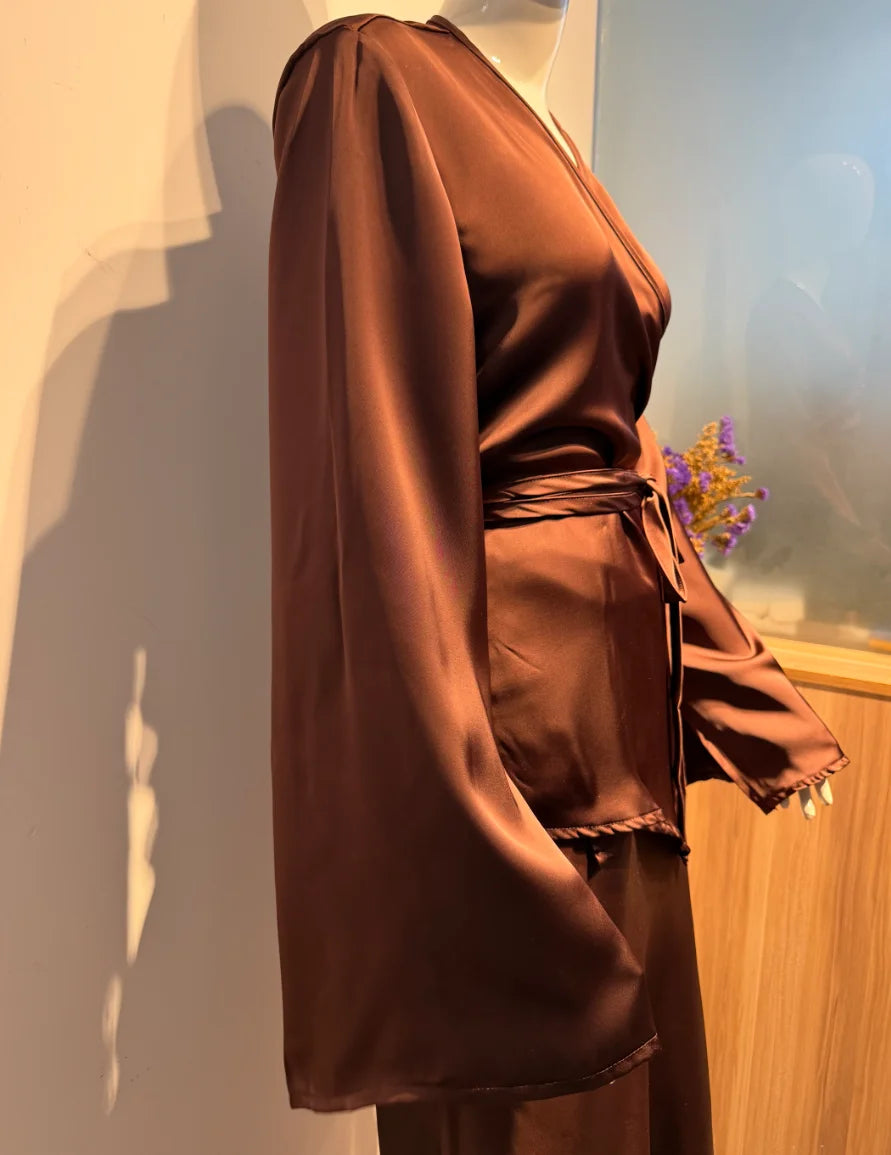 S-2XL Dark Blue/Brown Color Dubai Islamic Modest Breathable Elegant Professional Commuting  Slim Fit Abaya Dress Ramadan Formal Muslims Wedding Guest Birthday's Party Gown Muslims Apparel Clothing Women's Clothing Supplies