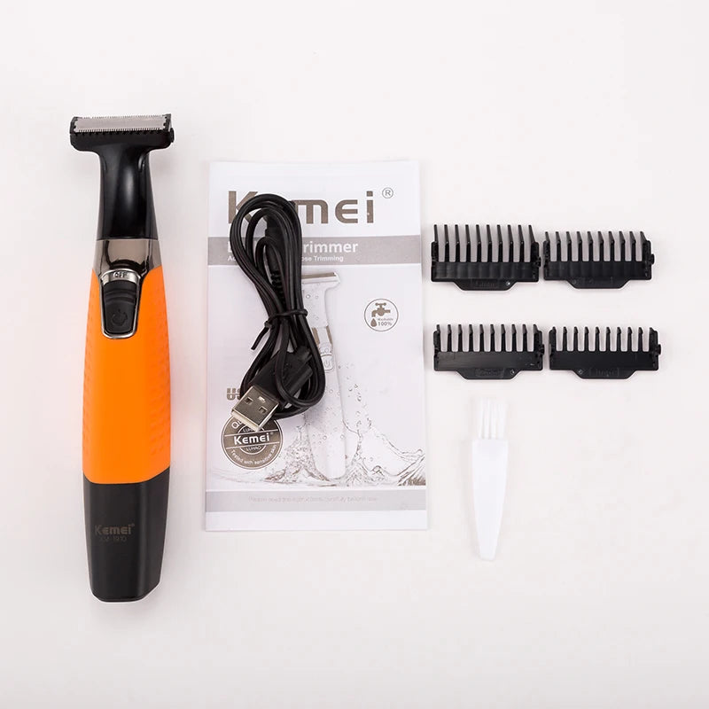 Full Set Original Kemei 1910 Rechargeable Electric Shaver Beard Shaver Electric Razor Body Trimmer Men Shaving Machine Hair Trimmer Face Care Full Body Epilator