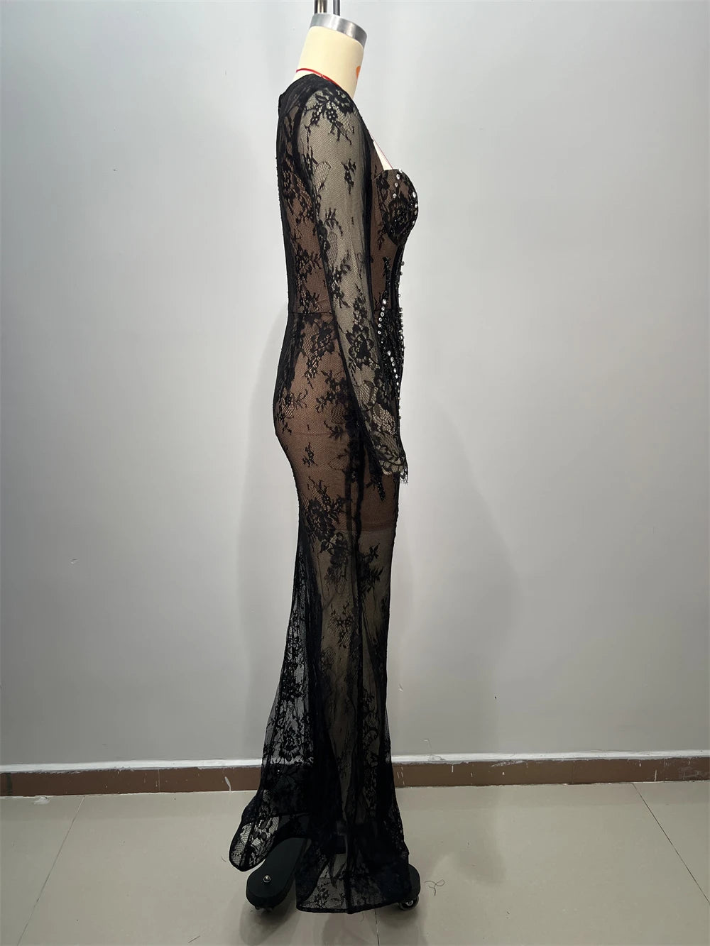 Just Arrived Women's Sexy Top Quality Sequins Celebrity Red Carpet Black Floor-Length Dress Wedding Guest Evening Prom Party Business Dinner Luxury Fashion Sexy Prom Runway Formal Gown Ladies Luxury Apparel Supplies