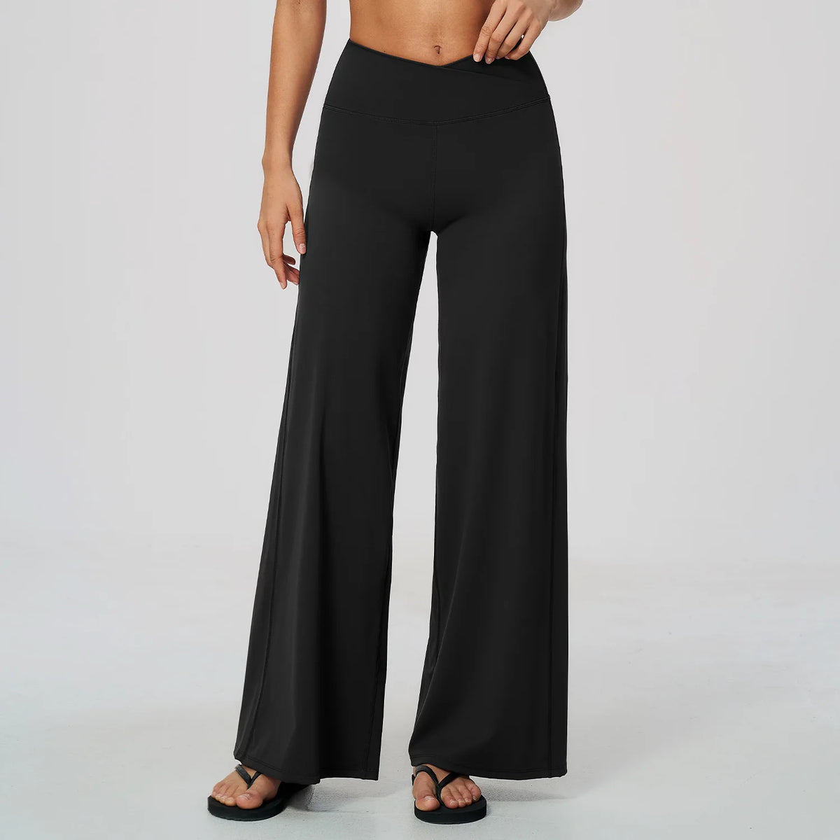 5 Colors S-XL Custom Women's Fashion High Waist Yoga Flared  Sweatpants Wide Leg Tummy Control Butt Lift Loose Fit Casual Lounge for Gym Running Outdoor Sport Activities Trousers