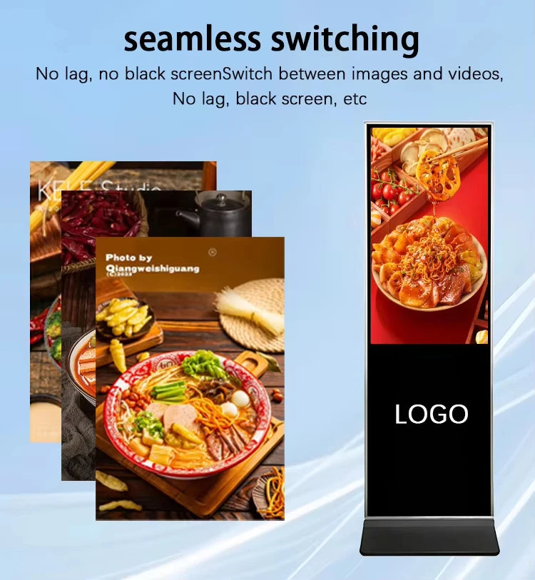 HOT SALE 32* Inch Indoor Floor Stand Digital Signage LCD Advertising Kiosk Touch Screen Smart Display Board WI-FI OEM System for Business Shop Mall Advertising Smart Android Screen System