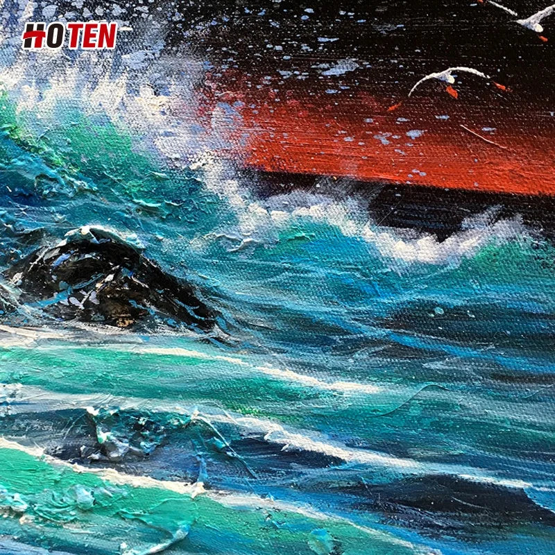 100% Pure Hand-Painted Oil Paints 5 Sizes (120x60cm) (280-140cm) Villa Home Living Room Wall Art Creative Decoration Custom Modern Canvas Handmade Abstract Landscape and Seascape Oil Painting