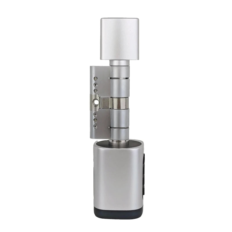 Home Office Aluminum Alloy Bluetooth APP Control Keypad Black/Silver Cylindrical Lock with 30 to 30 Millimeters Lock Tongue Two Keys for 35-45mm Door Thickness