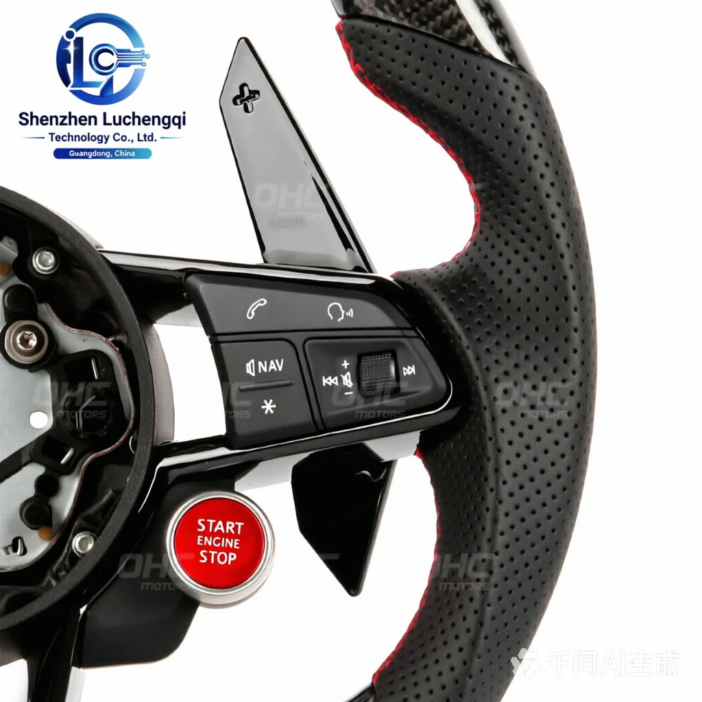 For AUDI Track Performance LED Carbon Fiber Steering Wheel Old to New Style Modified Replacement Wheel for Audi Full Series