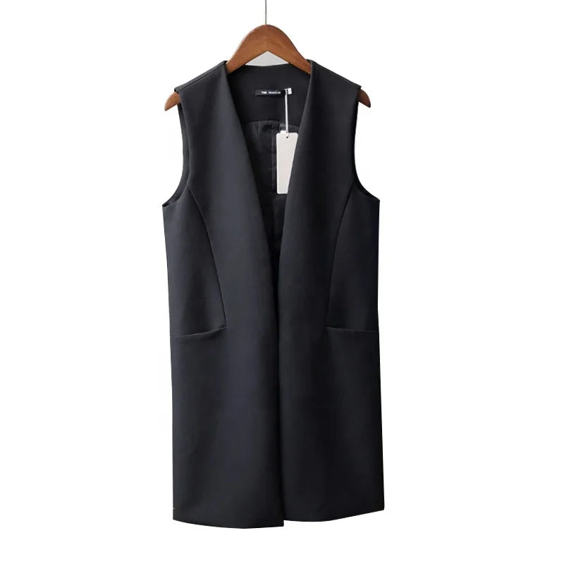 NEW Arrivals Simple Slimming Vest Women's Spring Summer New Style Fashionable and Mid Length Suit Vest Women Casual Clothing Supplies