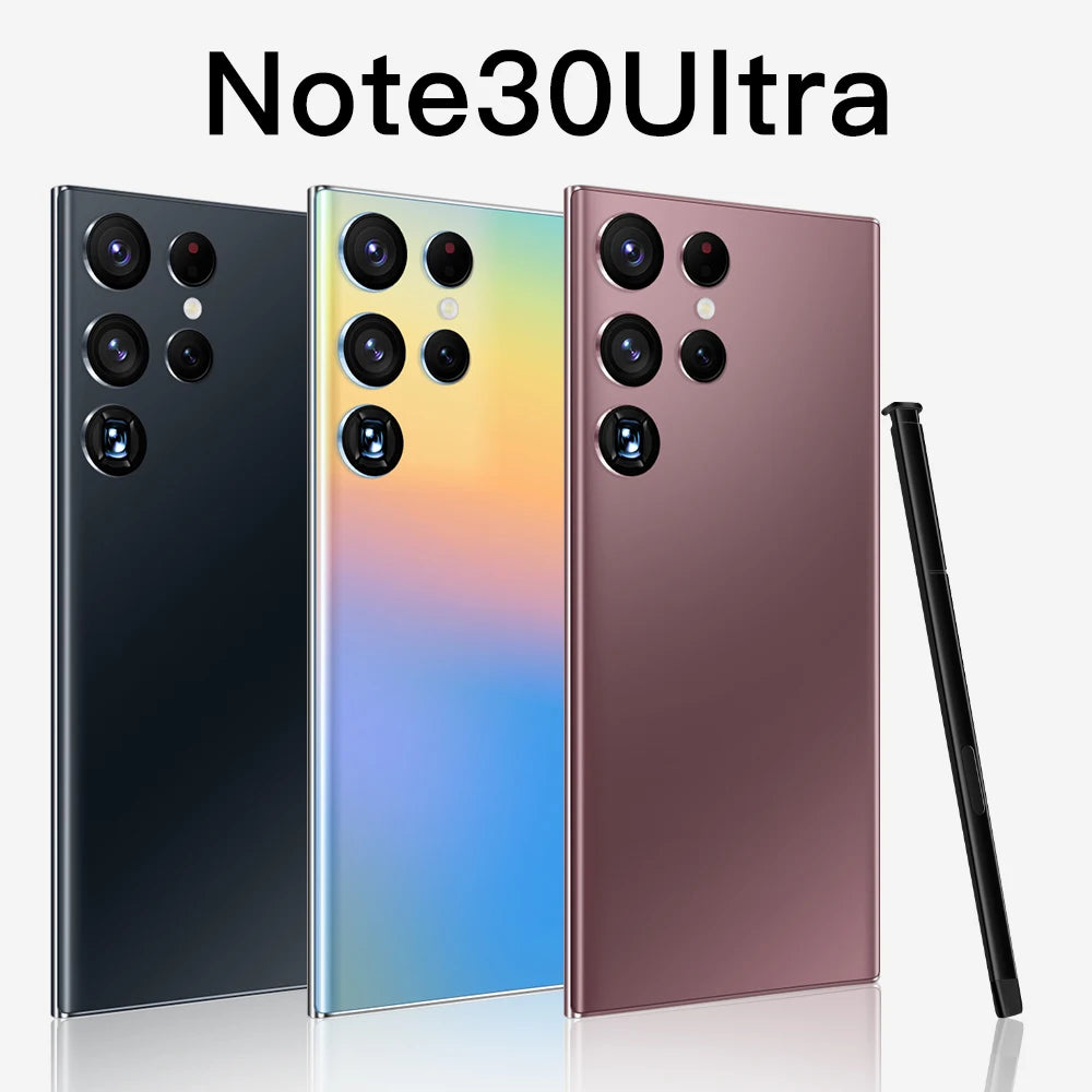 BRAND NEW Note 30 Ultra Smartphone Deca Core 7.3 Inch AMOLED Screen Android 10.0 108MP Rear Camera HD Resolution Spanish 65W Mobile Phones