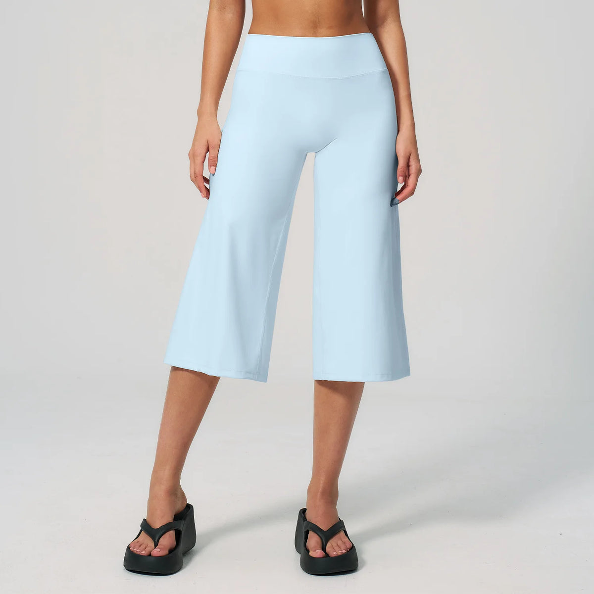 5 Colors S-XL Women's High Waisted Capri Pants Wide Leg Yoga Trousers Quick Dry Cropped Leggings Summer Athleisure Outdoor Running Gym Fitness Activewear Female Sports Apparel Accessories