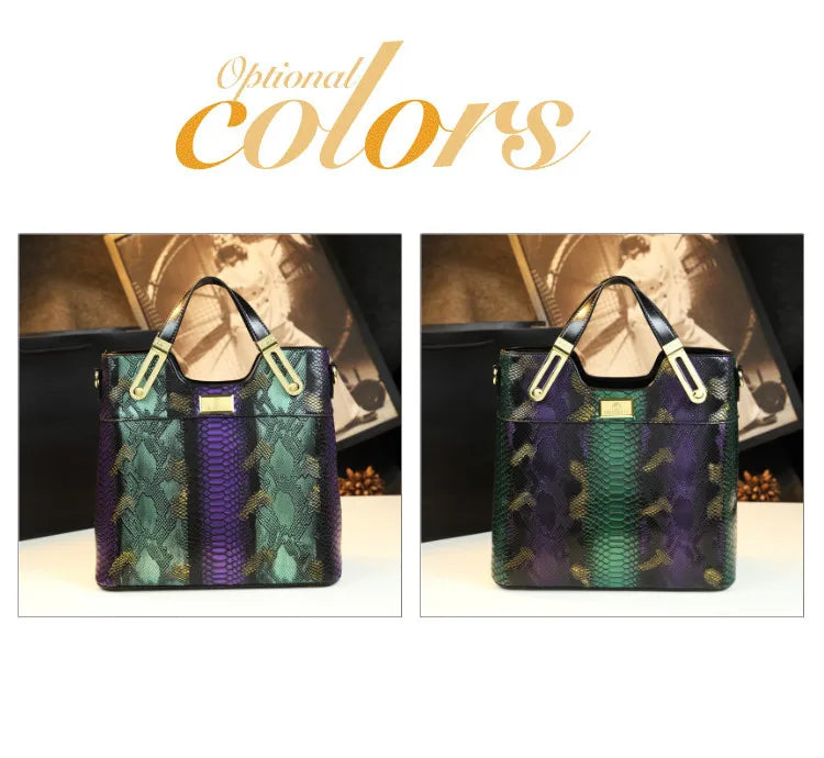 NEW Arrivals Luxury Cowhide Real Leather Women Handbags Fashion Female Chain Serpentine Portable Tote Bag Ladies Tassel Shoulder Messenger Bags