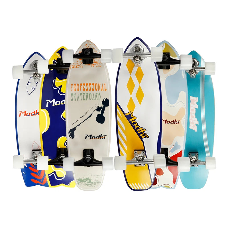 Top Quality High Speed Silence Led Lights Surf Skateboard Custom Surfing Complete 7-Layer Canadian Maple Deck 29x9.5" Single Rocker Kick Tail Concave PU 65x51mm HR85A New Model