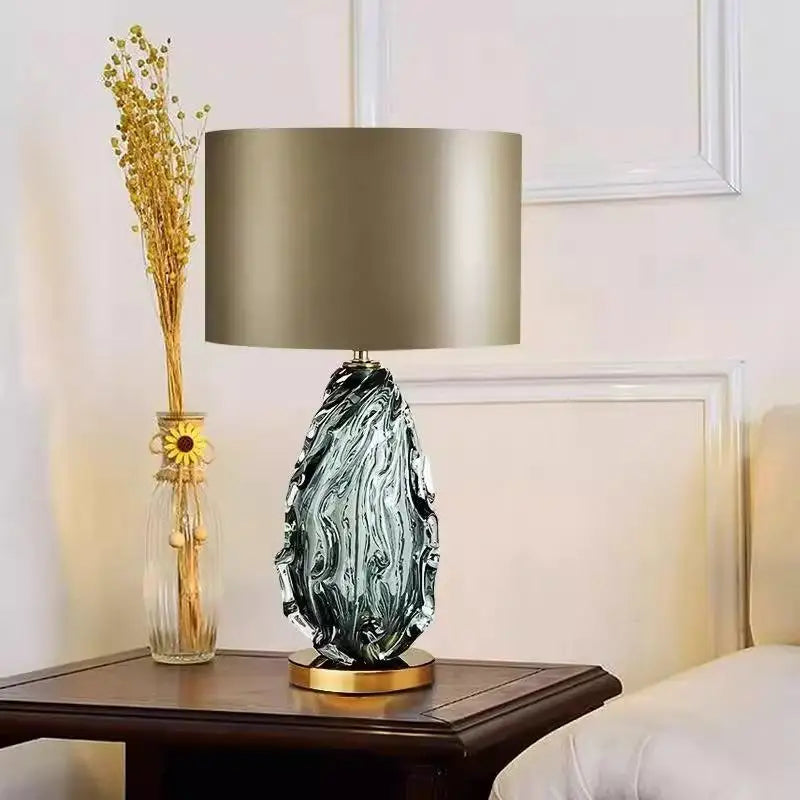 NEW Arrivals  Villa Home Bedroom Living Room Luxury Lampshade American-Style Simple Glass Luxury Table Lamp Stylish and Creative for Villa Living Room Designer Sample Room and Hotel Lighting Accessories.