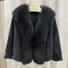 8 Colors Top Luxury Natural Real Fox Fur Collar Mink Fur Coat Women Winter Luxury Mink Fur Poncho Outerwear Jackets Evening Party Prom Wedding Guest Christmas Gift for Wife Girlfriend Ladies Luxury Apparel Supplies.