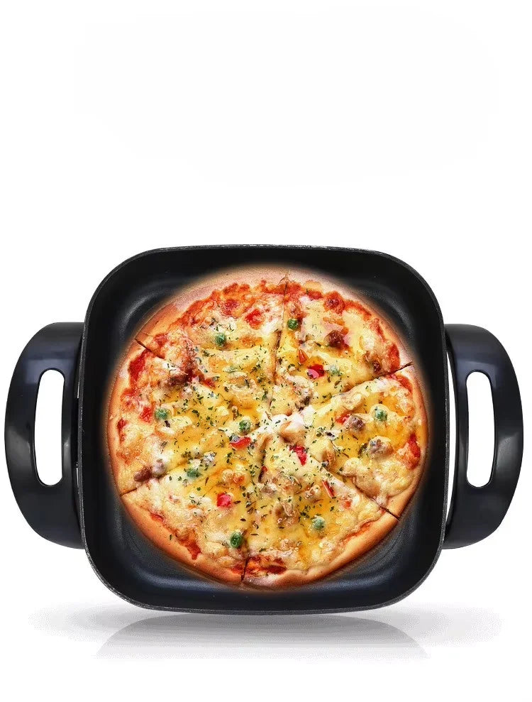 Portable Korean Style Square 5L Electric Smart Cooker Healthy Kitchen Non-Stick Pot Ware Electric Caldron for Dormitory Outdoor Camping Barbeque Home Appliances Cooking Tools