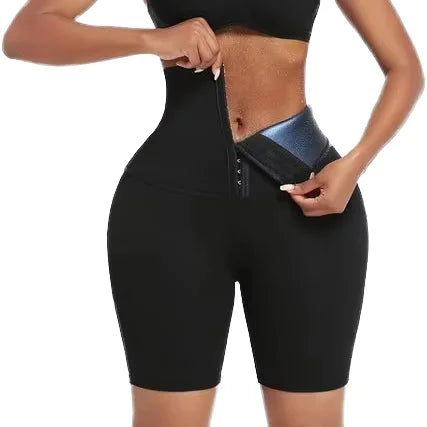 S-5XL Custom High Waist Women's Elastic Training Shorts Body Shaper Biker Sweat Trainer Leggings for Home Yoga Weight Loss Sauna Pants