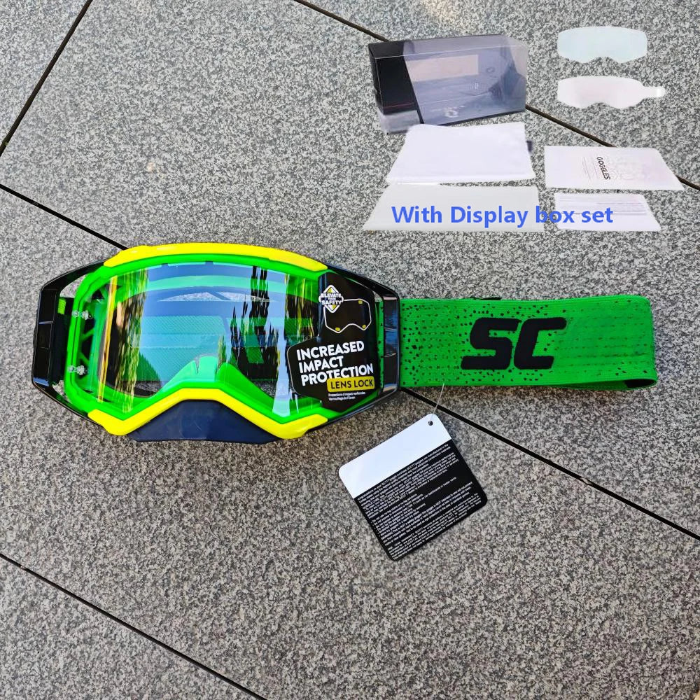 NEW American Motocross Motorcycle Top Quality Professional Goggles Halley Riding Eyewear Windproof Sports Glasses with Display Box Set