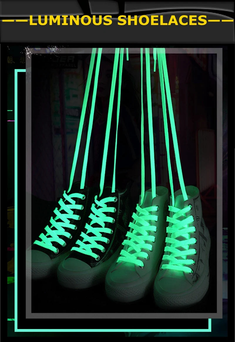 80-100-120-140cm 5 Colors Rave Festival Party Night Clubwear Dance Fluorescent Shoelace Luminous Shoes Flat Sneakers Canvas Shoe Laces Glow In The Dark Night Color