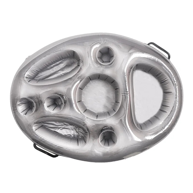 NEW 7 Colors Inflatable Durable Floating Pool Eight-Holes Tray Cup Holder 70x50cm Fits Phones PVC Outdoor Water Pool Beach Party -Cooled Beverage Swim Party Drinkware Accessories