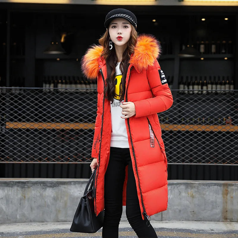 Black/Green/Gray Color L-4XL Plus Size Autumn Winter Women's Comfortable Mongolian Parkas Coat Thick Warm Woven Block Hooded Jacket Long Parker Coat Casual Outerwear Ladies Winter Clothing Supplies