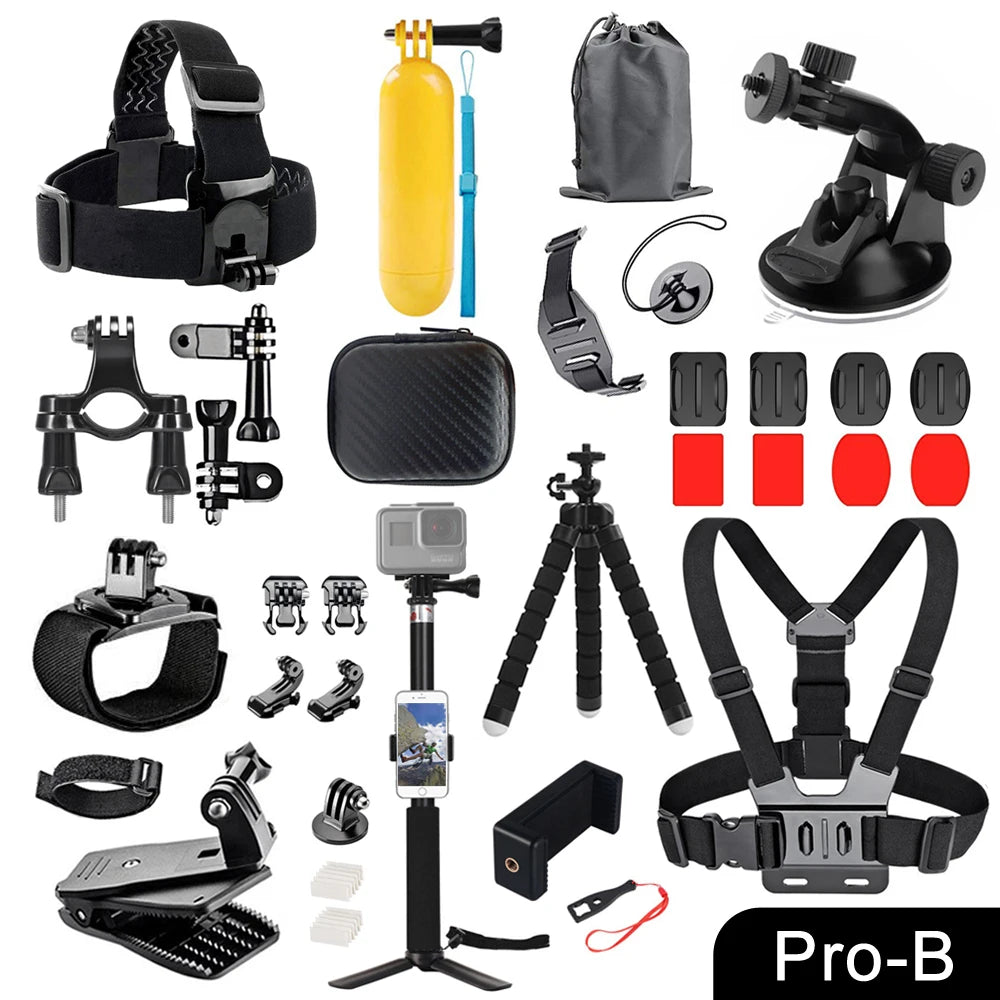Full Set for Xiaomi GO-PRO SJ Camera Accessories Set for Go Pro Hero 13 12 11 10 9 8 7 6 5 4 Black Mount for DJI Insta360 for Sjcam Action Camera