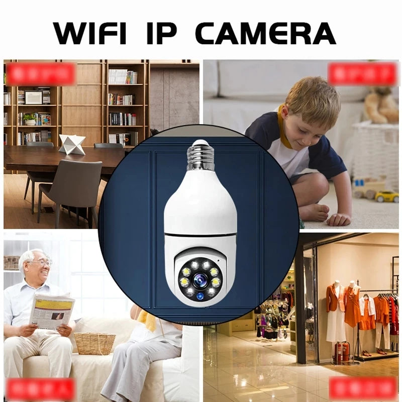 2MP Bulb Wi-Fi IP Night Vision Camera Socket PTZ E27 1080P Wireless Video Camera Wi-Fi Anti-Theft Security Light 360 Degree Panoramic Baby Elderly Pet Care CCTV Monitor Home Surveillance Supplies