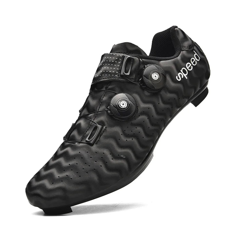 NEW Black/Gray/Red Large Size Flats Professional  Cycling Shoes Road Biking Mountain Biking Clipless Cycling Shoes Bicycle Footwear Button Men's Women's Low-top Slip on