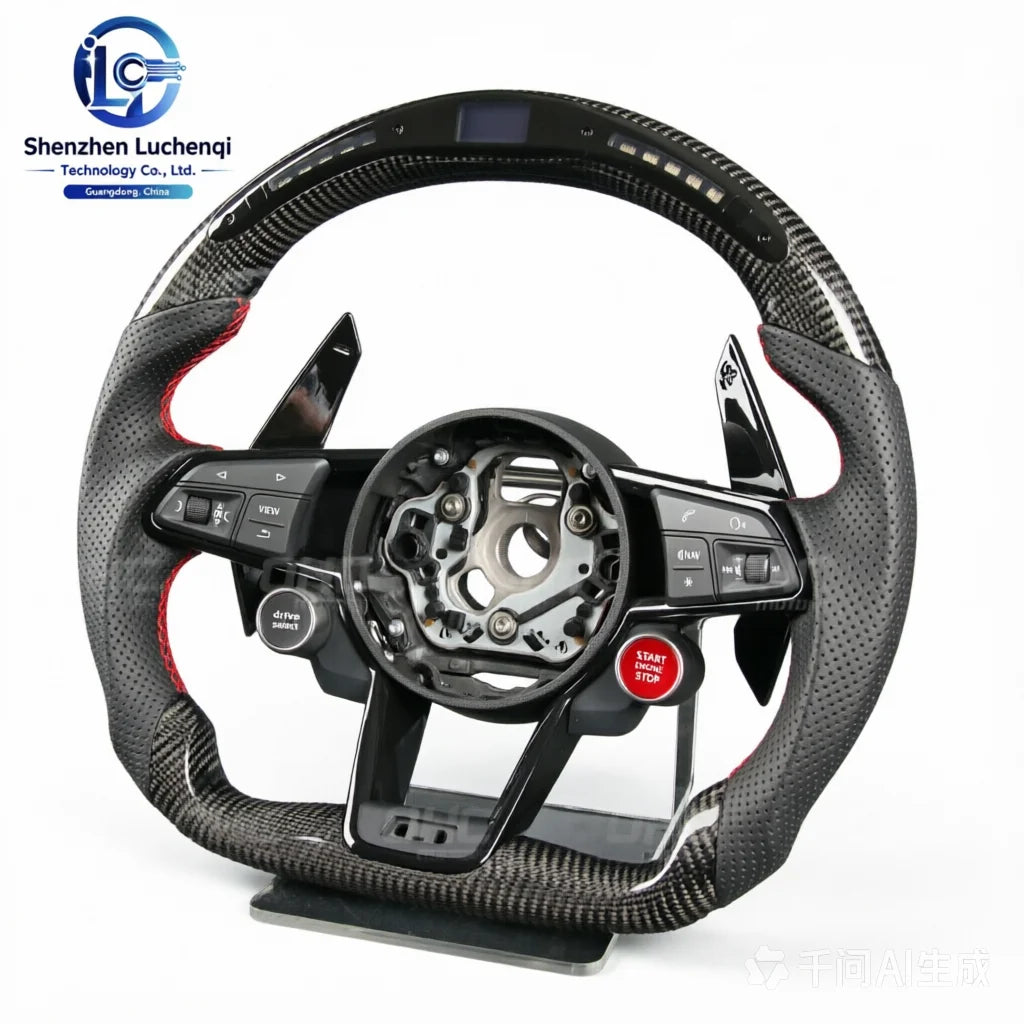 For AUDI Track Performance LED Carbon Fiber Steering Wheel Old to New Style Modified Replacement Wheel for Audi Full Series