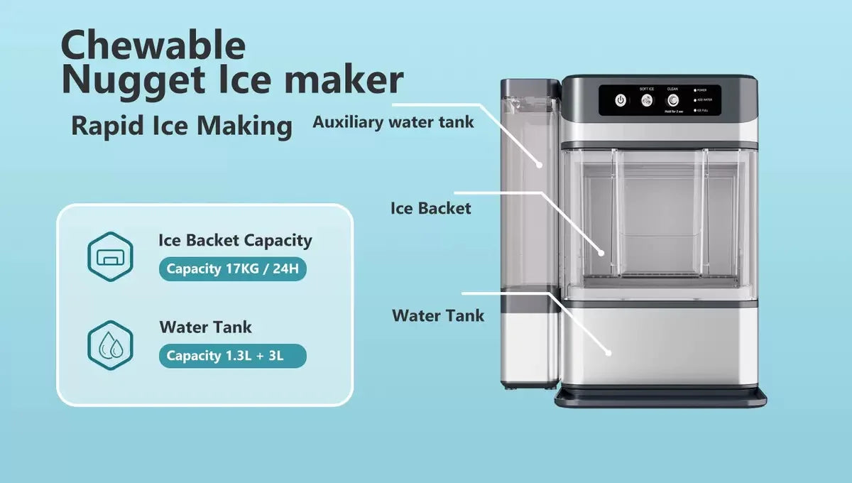 Chewable Ice Maker Air Cooling  Stainless Steel, Low Energy Consumption, for Home Office Hotels Restaurants  University Cafeterias Drinkware Accessories , Apply for Bulk Discount Barware Supplies